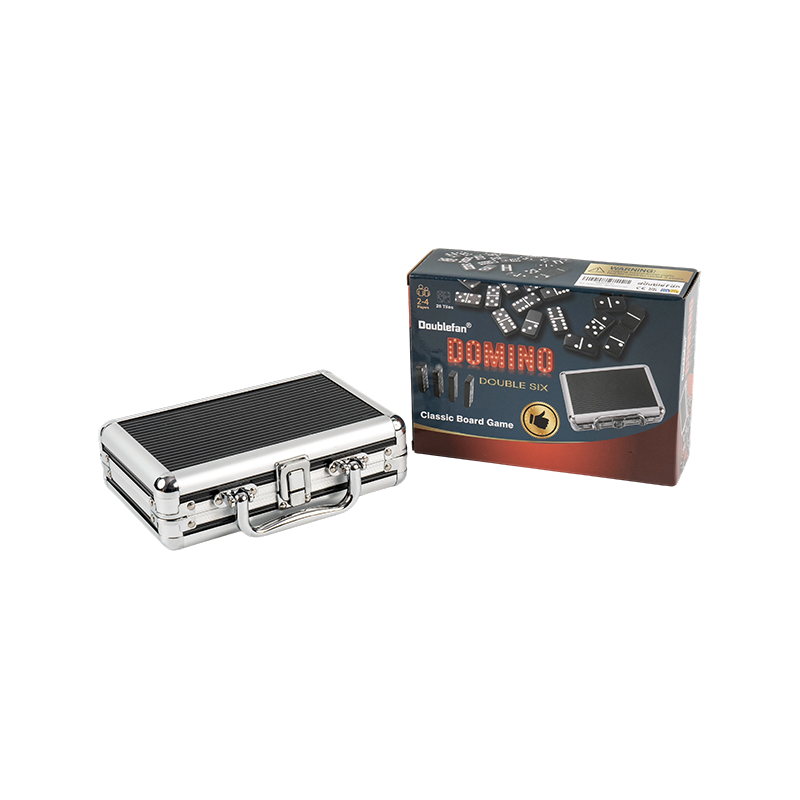 Double six dominos portable dans la boîte en aluminium