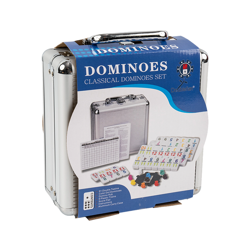Double douze boîtes en aluminium Dominos du train mexicain