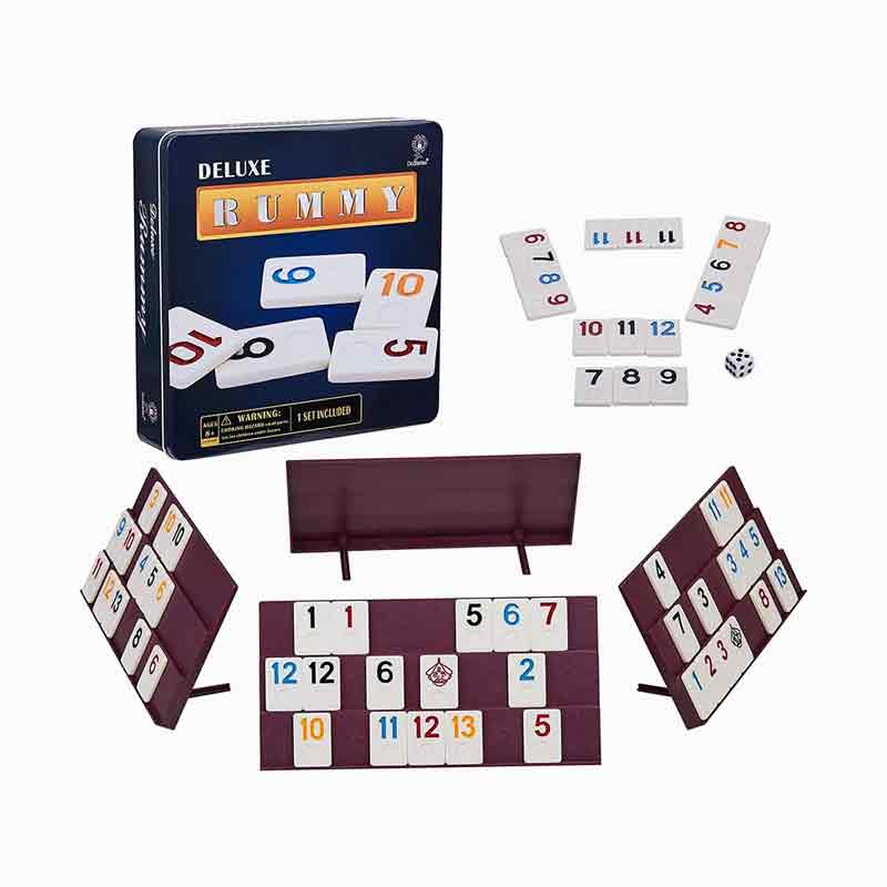 2-4 joueurs 106 Tiles Game de rami numérique classique avec étui en fer