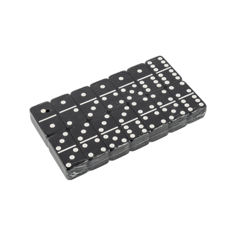 Ensemble de domino en bas noir de point blanc